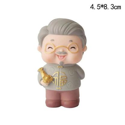 Longevity Grandma Grandpa Cake Topper for Old People Birthday Party Decoration Chinese Blessing Baking Supplies Dessert Gifts - petguardiansupplies