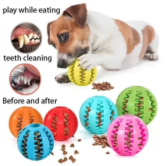 Natural Rubber Pet Dog Toys Dog Chew Toys Tooth Cleaning Treat Ball Extra-tough Interactive Elasticity Ball5cm for Pet Products - petguardiansupplies