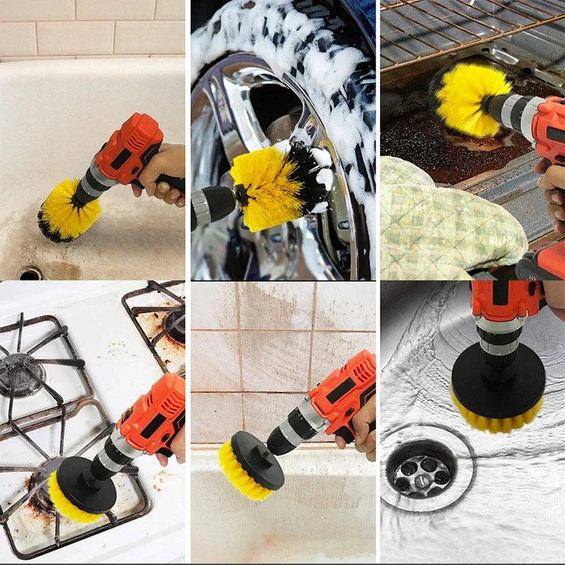 Free shipping 3 pcs/set electric scrubber drill clean brush for baseus official store car gadgets and accessories - petguardiansupplies