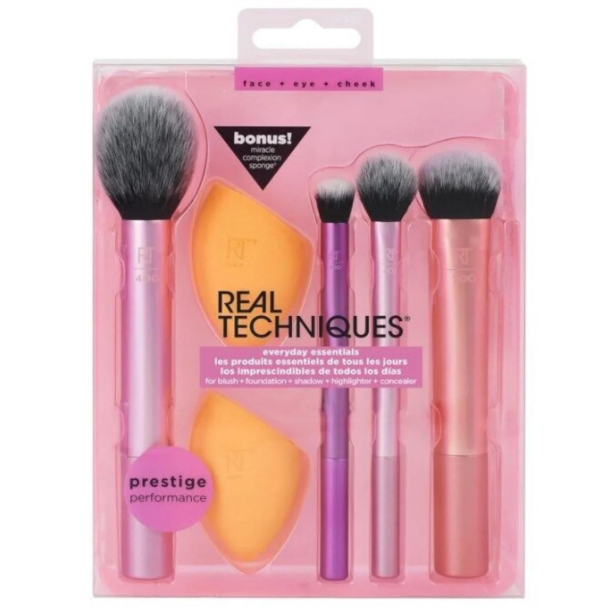 Everyday Essentials 6pcs SET Makeup Sponge Kit with Brushes and Blender for Foundation Eyeshadow and Powder Compact and Portable - petguardiansupplies