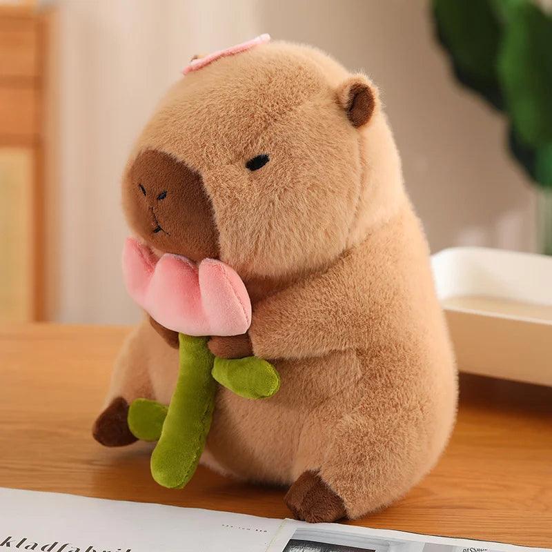 Lotus leaf Capybara Plush Toy Turtle Oyster Bee Bckpack Capibara Cosplay Unicorn Dinosaur Boba Bread Ring Decor Stuffed Animals - petguardiansupplies