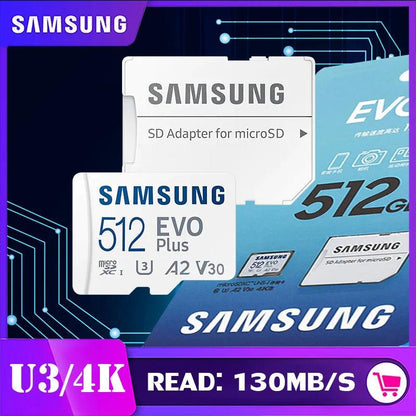 SAMSUNG Original Micro SD 64GB Memori Memory Card C10 TF MicroSD TF Cards SDXC 128GB 256GB 512GB U3 4K For Phone Drone Camera - petguardiansupplies