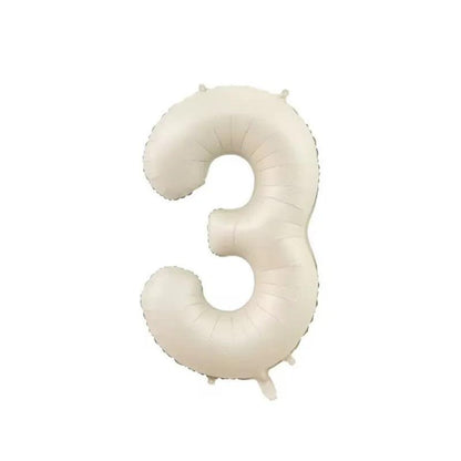 1 Set Beige Birthday Balloons Cream Beige Caramel Number 0-9 Balloon Custom Name Stickers for Birthday Anniversary Party Decor - petguardiansupplies