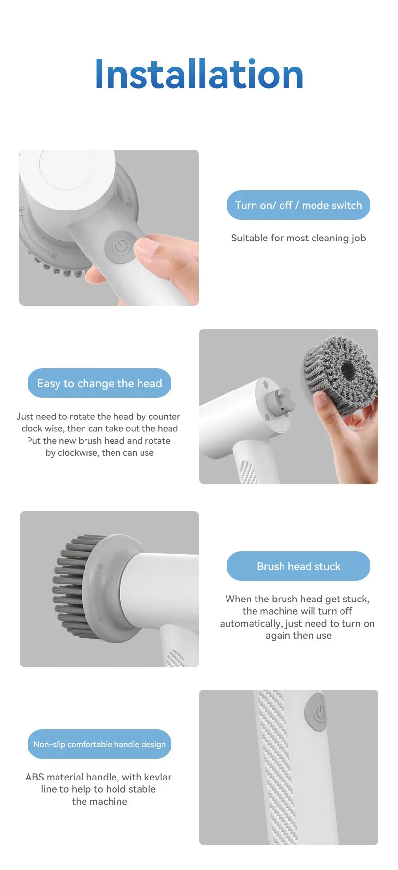 Xiaomi Wireless Electric Cleaning Brush Housework Kitchen Dishwashing Brush Bathtub Tile Professional Cleaning Brush Labor Savin - petguardiansupplies