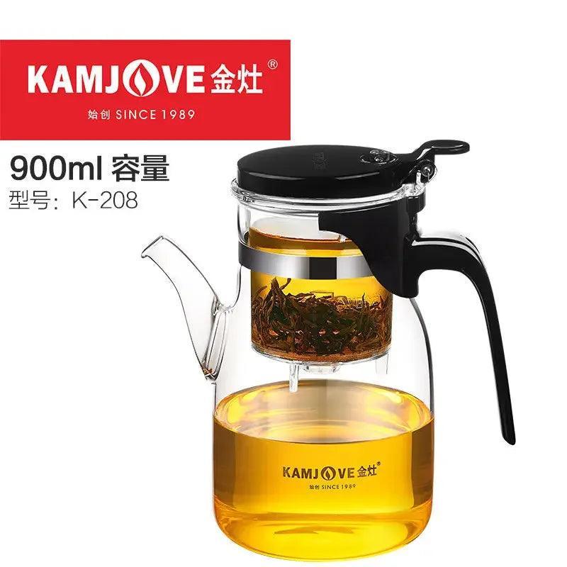 Various Kamjove Glass Kungfu Teapot PiaoYi Bei Convenient Teacup Kungfu Tea Set Press AUTO-OPEN Art Tea Cup - petguardiansupplies