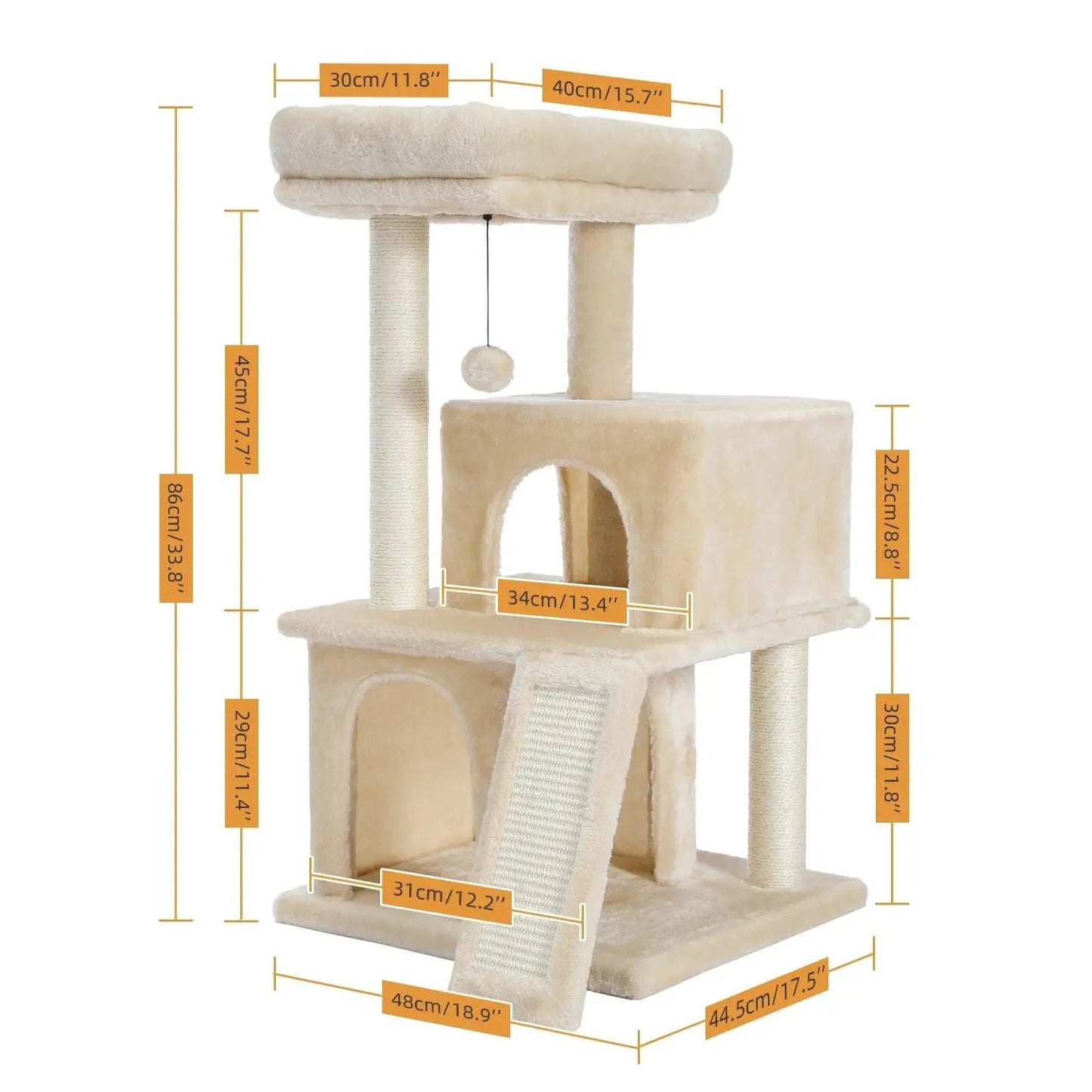 Speedy Pet Multifunctional Chair Creative Cube House with Scratching Removable Pad Cushions Pet Activity Cat Tree with Ball - petguardiansupplies