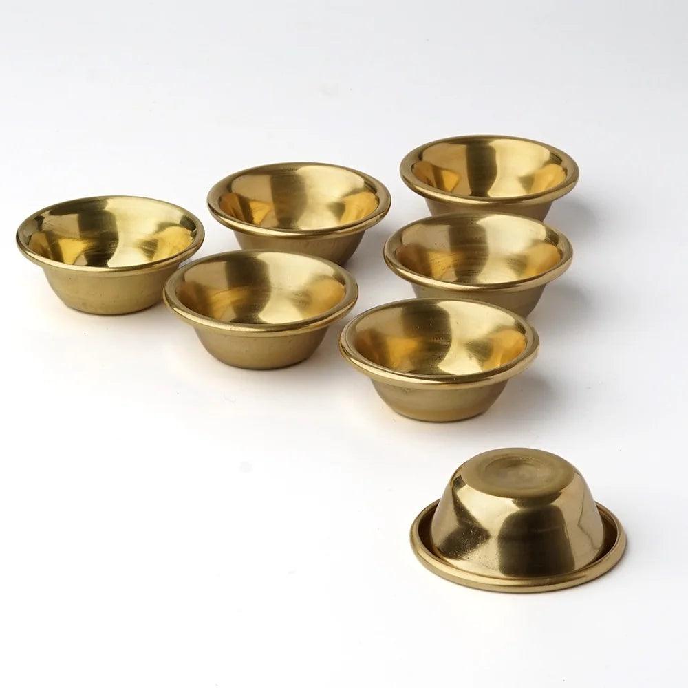 Copper Tibetan Bowl Buddha Disciples to Supply Water Meditation Mini Brass Cup Home Desk Decor 7Set - petguardiansupplies