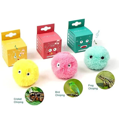 Interactive Ball Smart Cat Toys Plush Electric Catnip Training Toy Kitten Touch Sounding Pet Product Squeak Toy Ball - petguardiansupplies