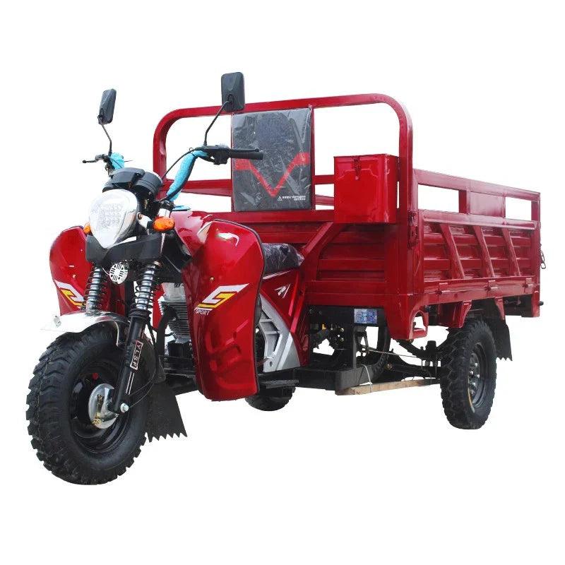 Three wheeled motorcycle with gasoline self dumping engine, agricultural freight water-cooled electronic injection tricycle - petguardiansupplies