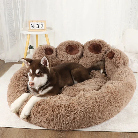 Fluffy Dog Bed Large Pet Products Dogs Beds Small Sofa Baskets Pets Kennel Mat Puppy Cats Supplies Basket Blanket Accessories - petguardiansupplies