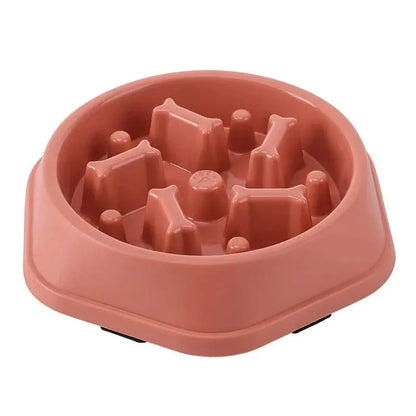 Pet Cat Dog Slow Food Bowl Fat Help Healthy Round Anti-choking Thickened And Non-slip Multiple Colors Shapes - petguardiansupplies