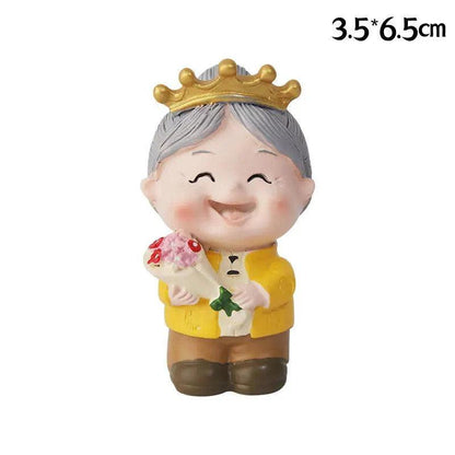 Longevity Grandma Grandpa Cake Topper for Old People Birthday Party Decoration Chinese Blessing Baking Supplies Dessert Gifts - petguardiansupplies