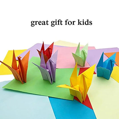 100pcs Origami Square Paper Double Sided Folding Lucky Wish Paper Crane Craft Paper DIY Arts Crafting Colorful Scrapbooking - petguardiansupplies