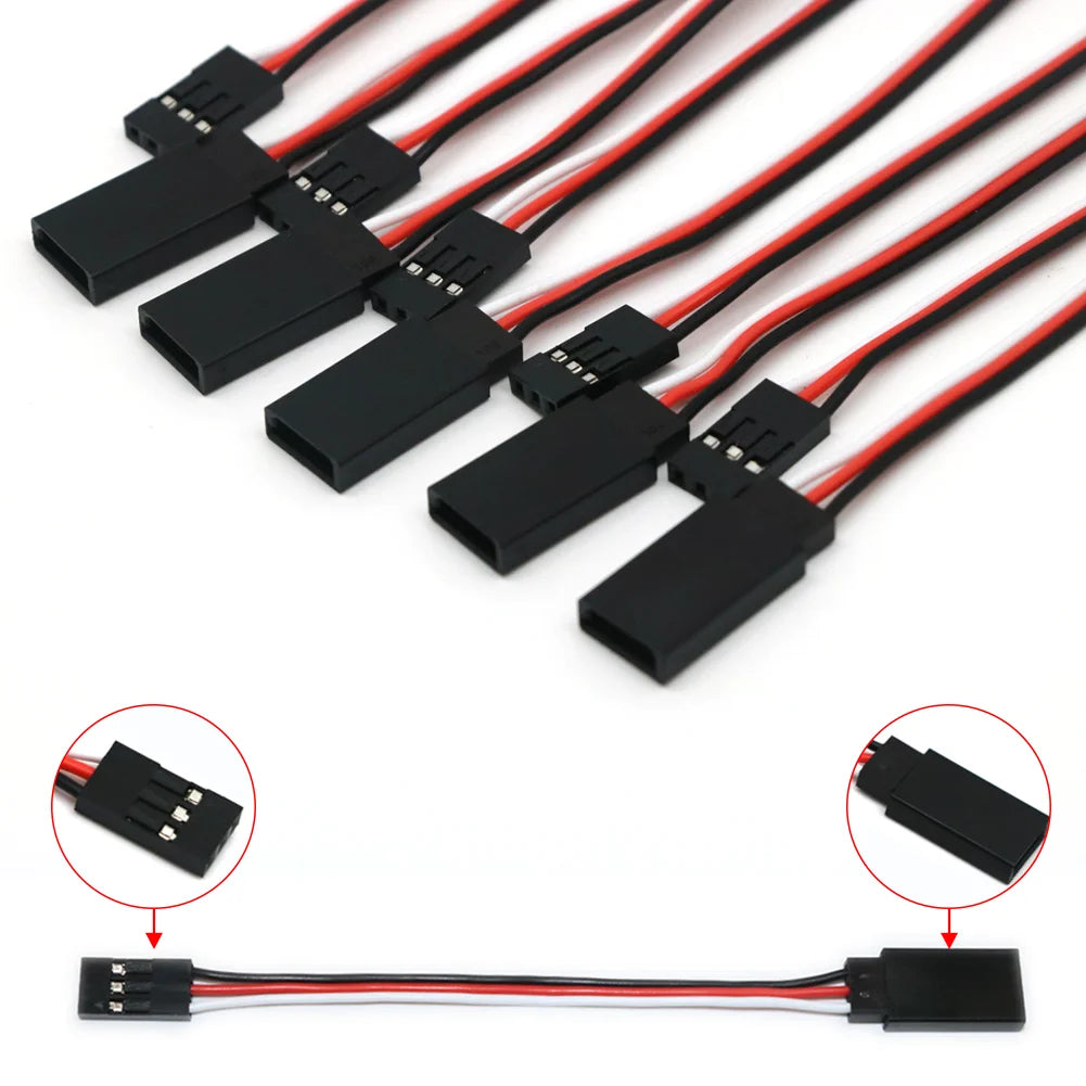 10pcs/lot 10cm 15CM 30CM 50CM 100CM RC Servo Extension Cord Cable Wire 150mm Lead JR Wholesale - petguardiansupplies