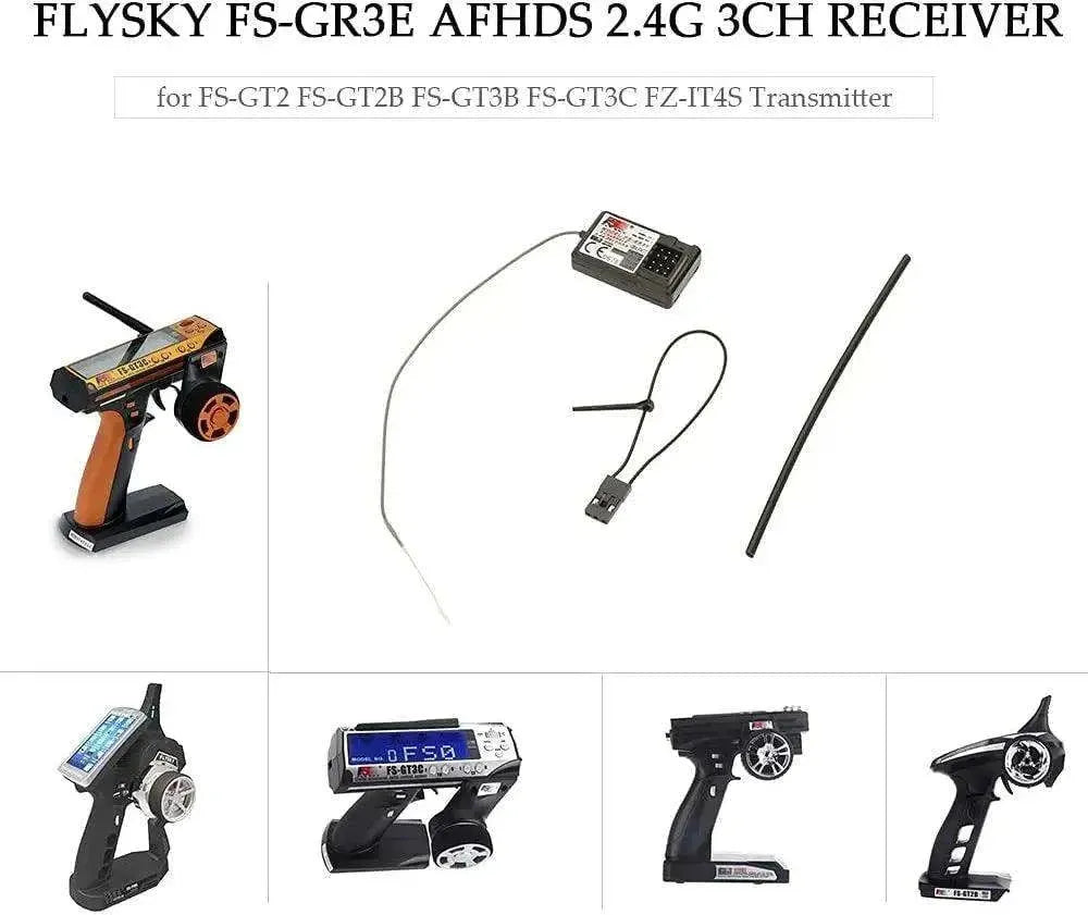 Flysky Receiver FS-GR3E AFHDS Long Range 3CH 2.4GHz Receiver for FS-GT2 FS-GT2B FS-GT3B FS-GT3C FS-IT4S Transmitter RC Car Boat - petguardiansupplies