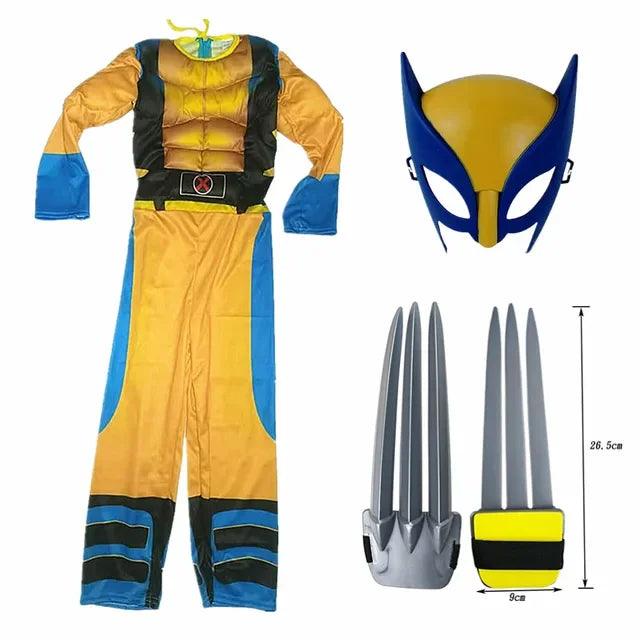 Child Movie Luxury Mask Jumpsuit Wolverine Cosplay Costume Halloween Christmas Kids New Year Costume Superhero Fantasy props - petguardiansupplies