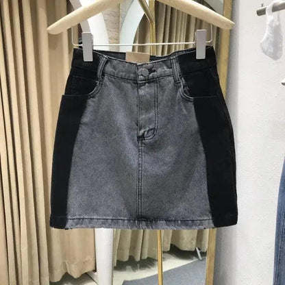 Fashionable Simple Tailored Denim Mini Skirt For Women 2024 Summer New Style Exposure Proof Long Leg Shaping A- line Design - petguardiansupplies