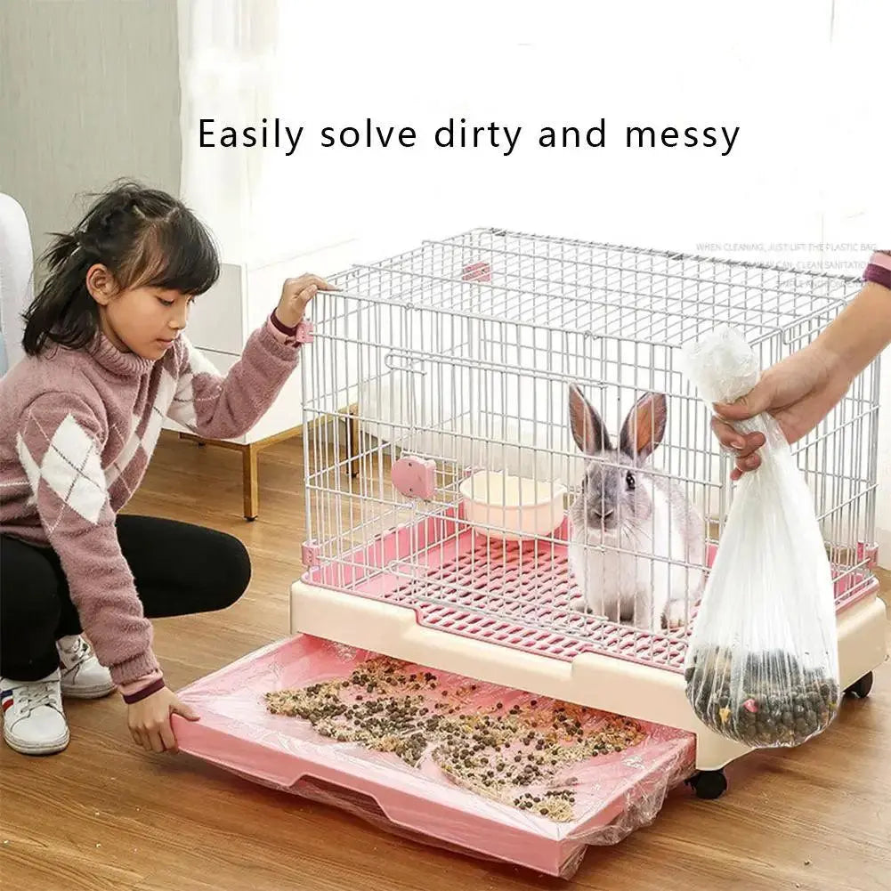 Universal Rabbit Guinea Pig Cage Chassis Film Disposable Easy Removal Plastic Cover Bag For Cats Pet Toilet Litter Accessories - petguardiansupplies