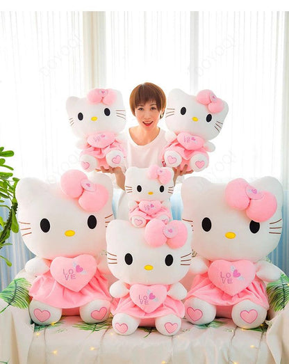 Cute Hello Kitty Pink Plush Stuffed Toys Anime Cartoon Plushie Doll Soft Stuffed Pillow Toys For Children Birthday Xmas Gifts - petguardiansupplies