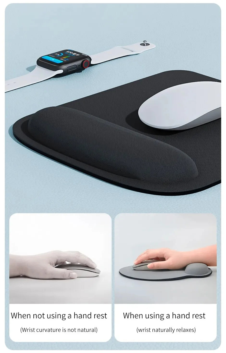 Coolcirc Computer Game Mouse Pad Large Thickened Eva Ergonomic Mousepad Wrist Pad Non-Slip Mouse Mats For Office Accessories - petguardiansupplies