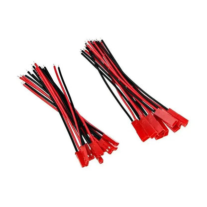 10Pairs 100mm 2 Pin JST Plug Connector Male+Female Plug Connector Cable Wire for RC Toys Battery LED Lamp - petguardiansupplies