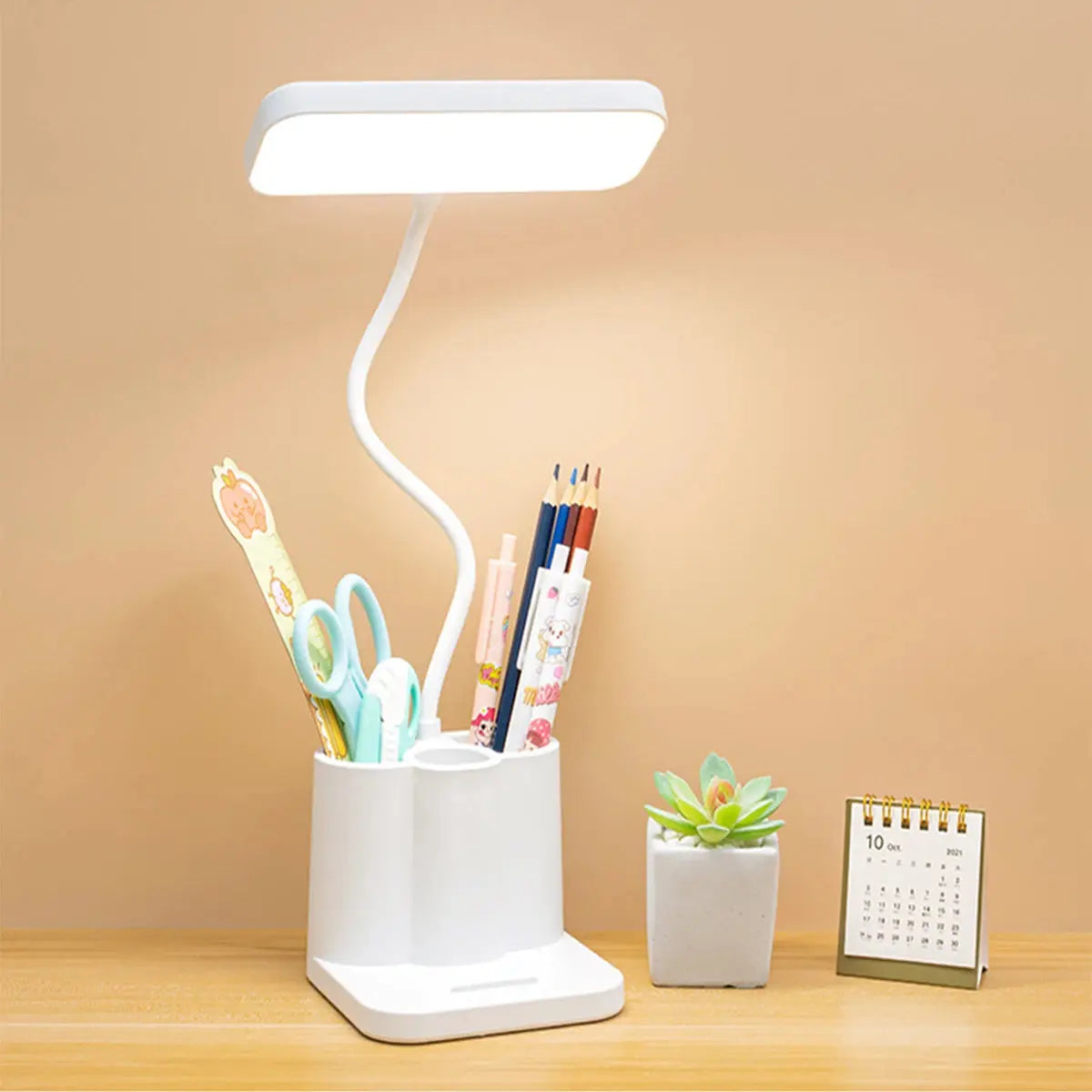 USB Rechargeable Table Lamp Learning Dormitory Bedroom Bedside LED Night Light Eye Protection 3 Levels Dimmable Touch Desk Lamp - petguardiansupplies