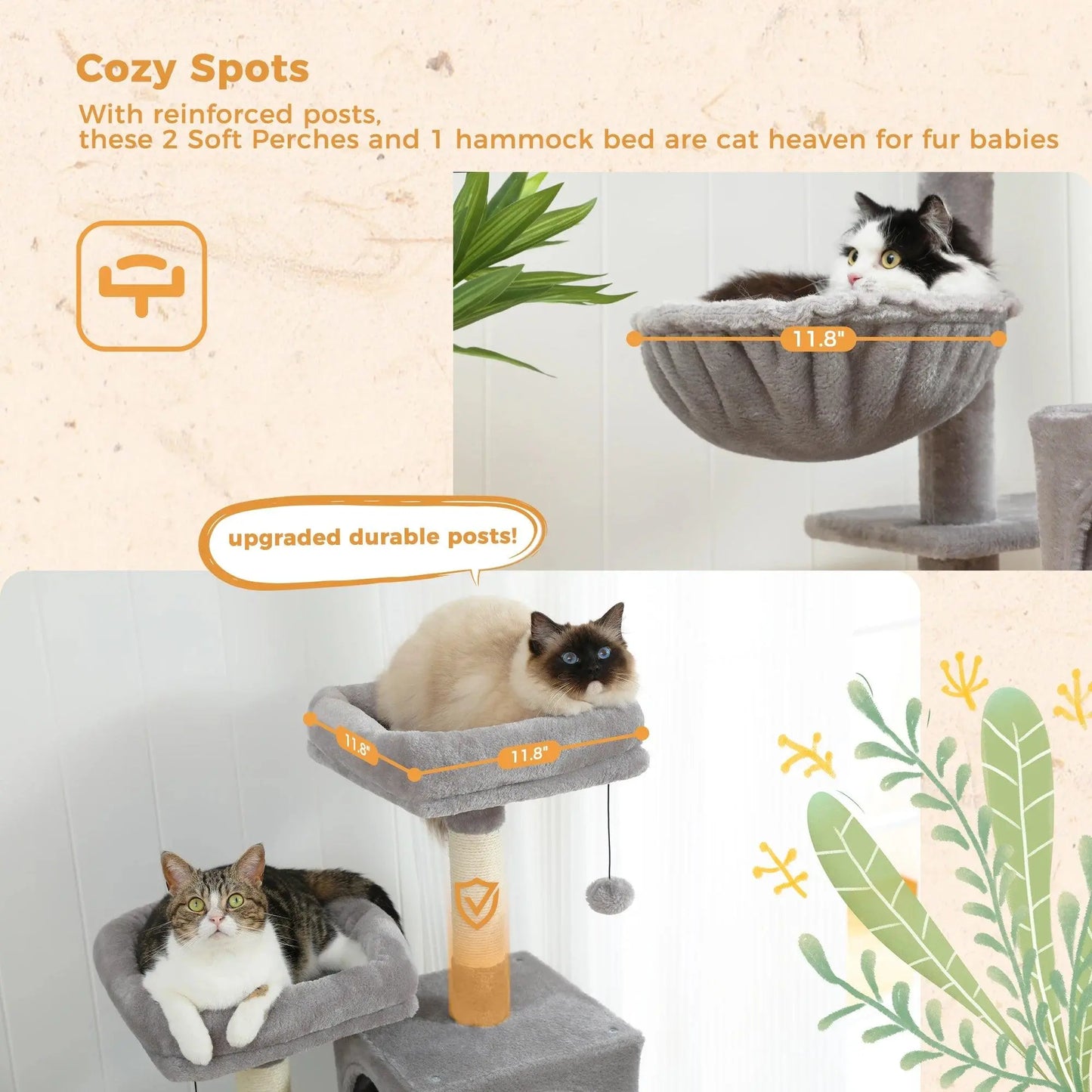 Speedy Pet Multifunctional Chair Creative Cube House with Scratching Removable Pad Cushions Pet Activity Cat Tree with Ball - petguardiansupplies