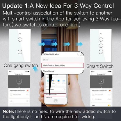 MOES Smart Glass Panel Switch Smart Life/Tuya App Multi-Control Association, Voice Control with Alexa,Google Home,1/2/3/4 Gang - petguardiansupplies