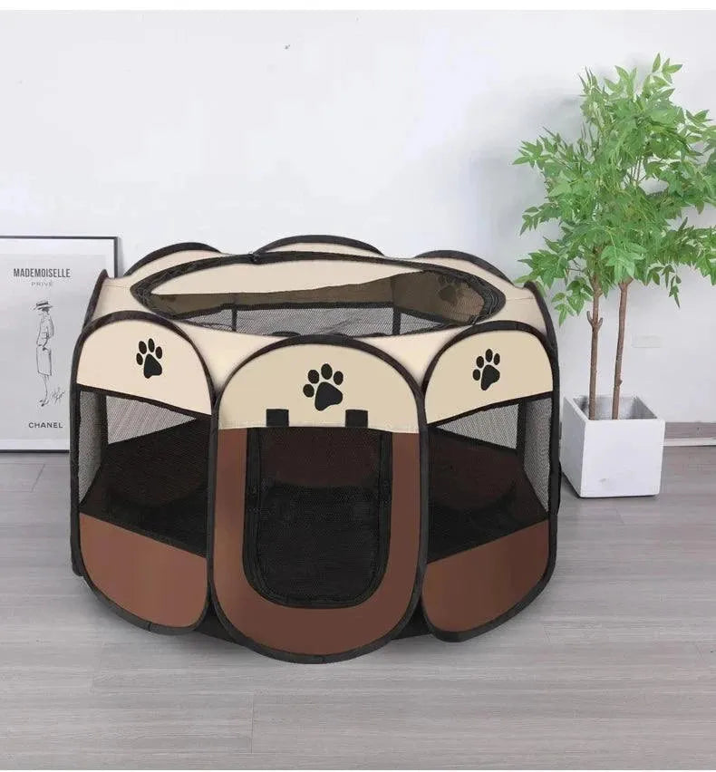 Octagonal pet enclosure pet tent oxford bunai scratch foldable dog cage dog dog cat maternity room Kennels, cat kennels - petguardiansupplies