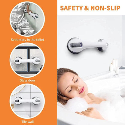 New Shower Handle Grab Bars Ultra Grip Dual Locking Safety Suction Cups Helping Handle Anti Slip Support for Toilet Bathroom - petguardiansupplies