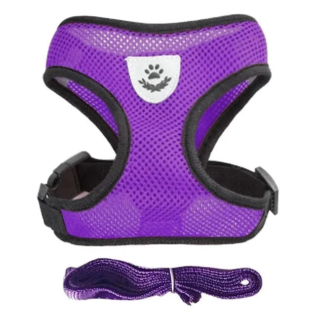 Cat Harness Vest Walking Lead Leash For Puppy Dogs Collar Polyester Adjustable Mesh Dog Harness For Small Medium Pet Accessories - petguardiansupplies