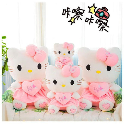 Cute Hello Kitty Pink Plush Stuffed Toys Anime Cartoon Plushie Doll Soft Stuffed Pillow Toys For Children Birthday Xmas Gifts - petguardiansupplies