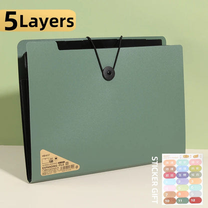 5/8/13 Layers A4 File Folder Storage Bag Test Paper Desktop Tool School Stationery Office Supplies - petguardiansupplies