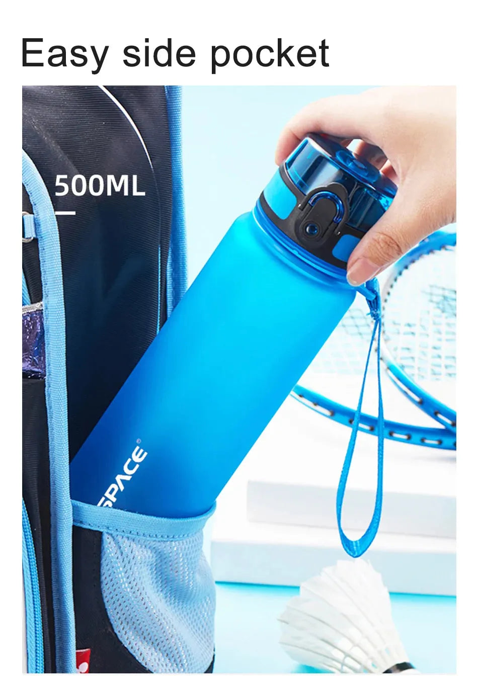 Hot Sale 500/1000ML Sports Water Bottle Shaker Outdoor Travel Portable Leakproof Drinkware Tritan Plastic Drink Bottle BPA Free - petguardiansupplies