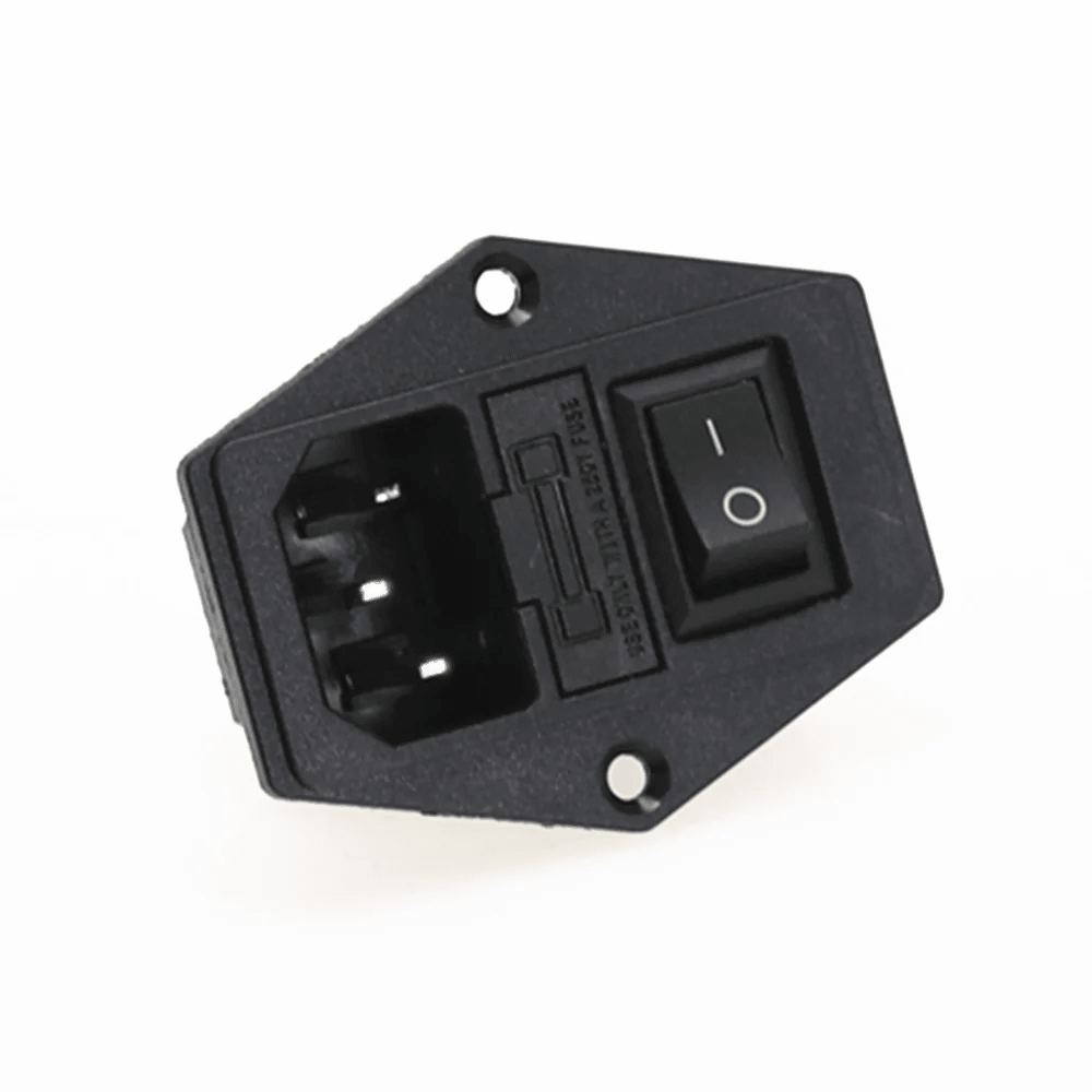 1Pcs AC-01A Power Rocker Switch IEC 3 Pin 320 C14 Inlet Power Sockets Switch Connector Plug 10A 250V - petguardiansupplies