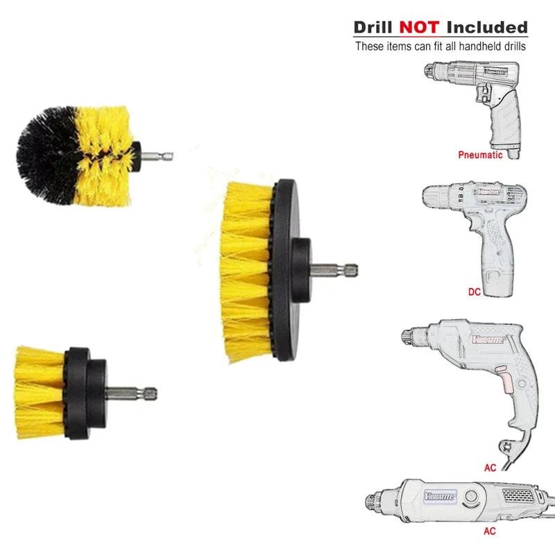 Free shipping 3 pcs/set electric scrubber drill clean brush for baseus official store car gadgets and accessories - petguardiansupplies