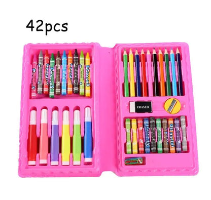 42/86pcs Drawing Set Non Toxics Crayon Arte Easy Hold Color Pen Safe for Children Kids Painting Tools Drawing Kit Stationery - petguardiansupplies