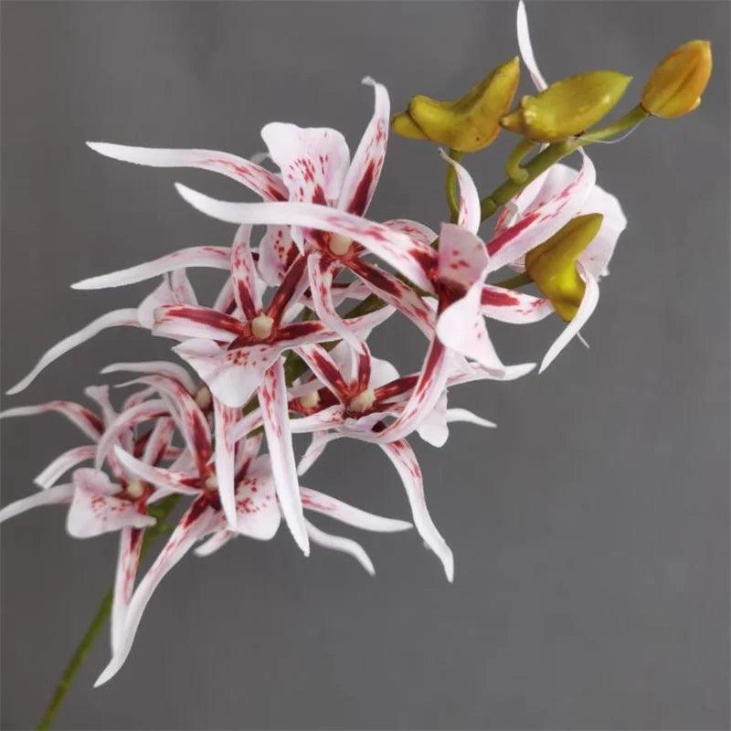 One Faux Single Stem Spider Orchid 34" Length Simulation Real Touch Dendrobium for Wedding Home Decorative Artificial Flowers - petguardiansupplies