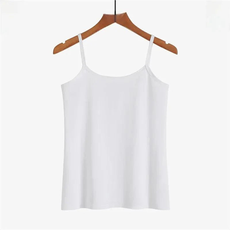 Pure Cotton White Tank Top Women's Summer Inner Wear Trendy Sexy Sleeveless Top Summer Season One-piece Code Send - petguardiansupplies