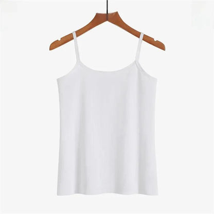 Pure Cotton White Tank Top Women's Summer Inner Wear Trendy Sexy Sleeveless Top Summer Season One-piece Code Send - petguardiansupplies