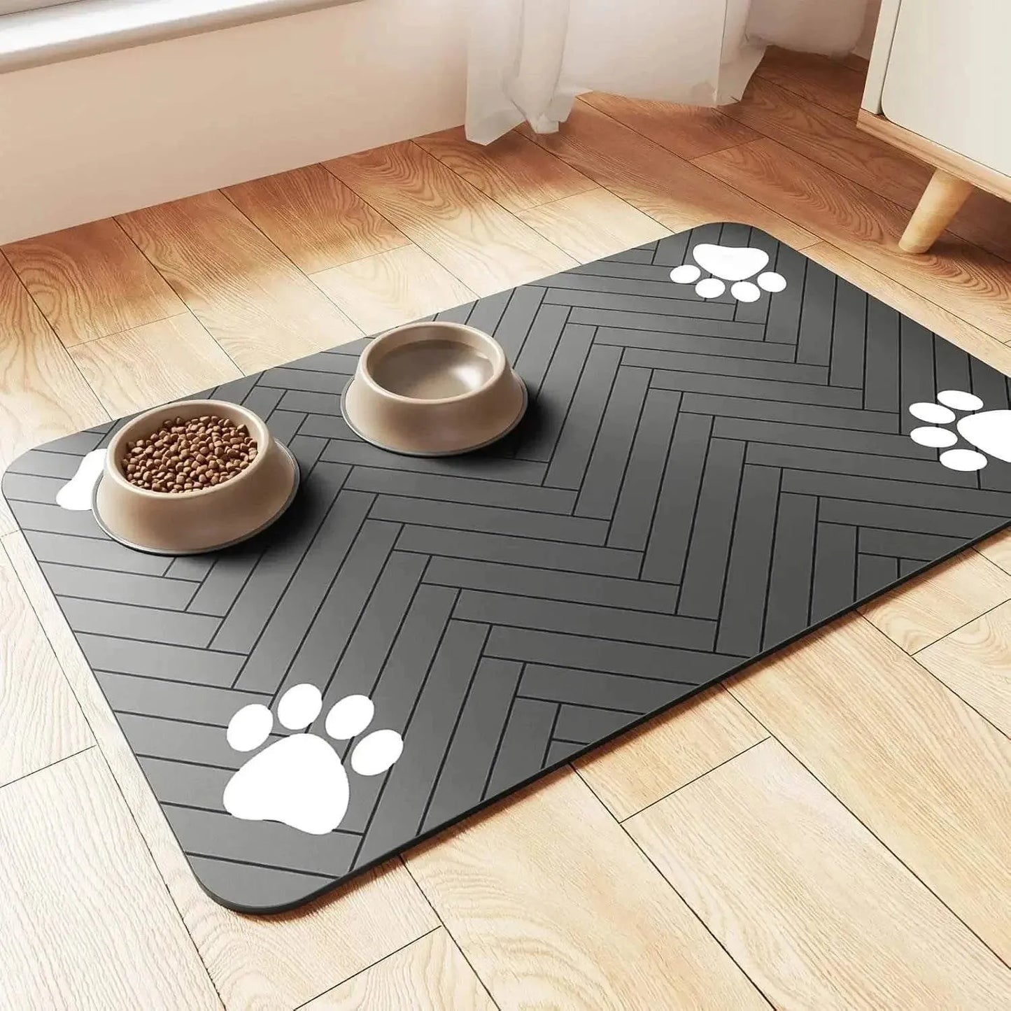 Absorbent Pet Feeding Mat, Waterproof Placemat for Dog & Cat Food & Water Bowls, Quick-Dry Rubber Backing, Non-Slip Pet Mat - petguardiansupplies