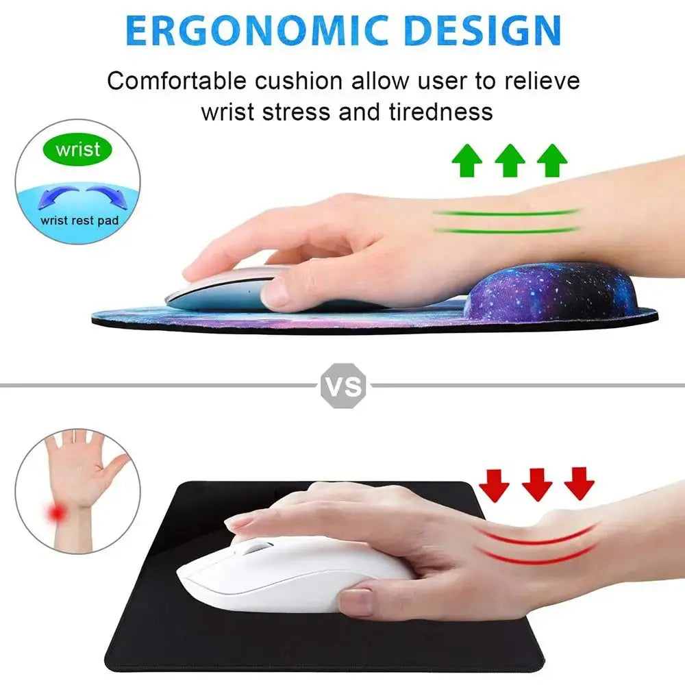 Silicone Wrist Rest Mouse Pad Ergonomic Hand Support Non Slip Gaming Mice Mat Soft Mousepad For Desktop PC Laptop Computer - petguardiansupplies