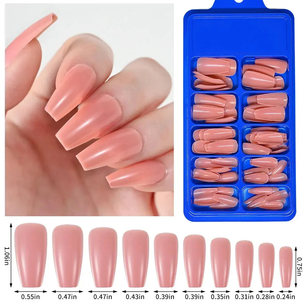 PINK Artificial Finger Nail Set-10