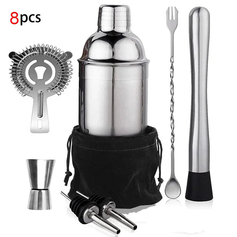 UPORS Stainless Steel Cocktail Shaker Mixer Wine Martini Boston Shaker For Bartender Drink Party Bar Tools 550ML/750ML - petguardiansupplies