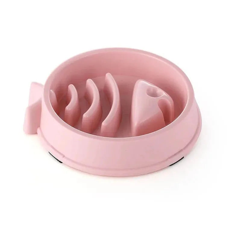 Pet Cat Dog Slow Food Bowl Fat Help Healthy Round Anti-choking Thickened And Non-slip Multiple Colors Shapes - petguardiansupplies