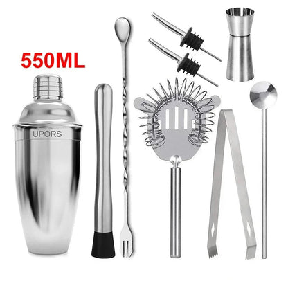 UPORS Stainless Steel Cocktail Shaker Mixer Wine Martini Boston Shaker For Bartender Drink Party Bar Tools 550ML/750ML - petguardiansupplies