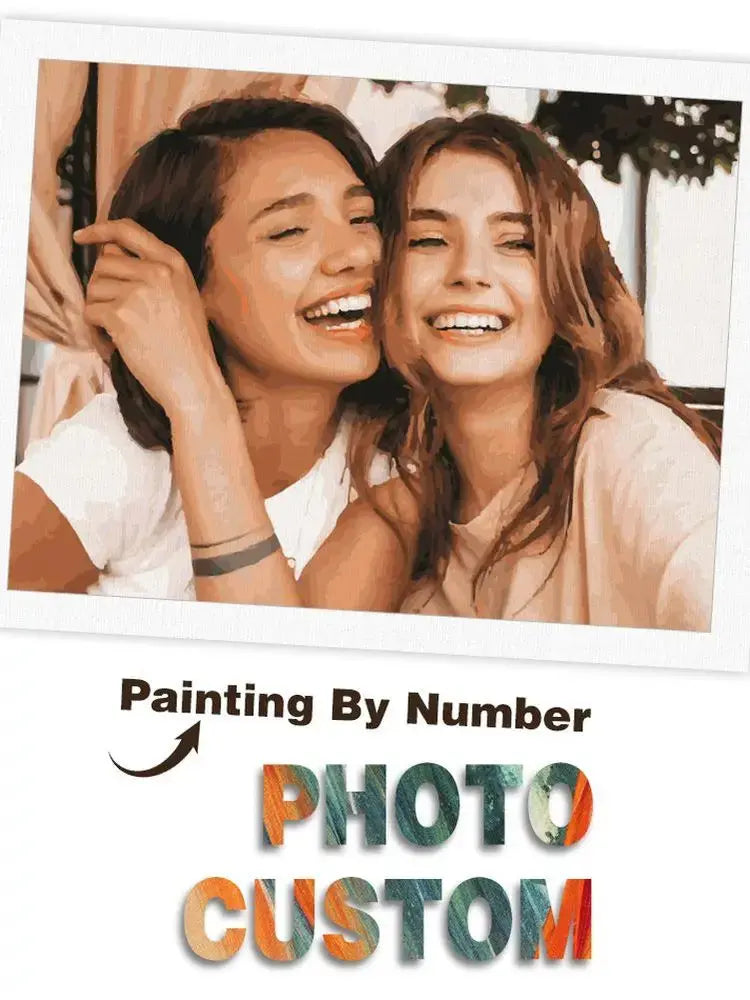 RUOPOTY Picture With Numbers Photo Custom Art Supplies For Beginner on Canvas Digital Painting Canvas Paint Hand Painted Kits - petguardiansupplies