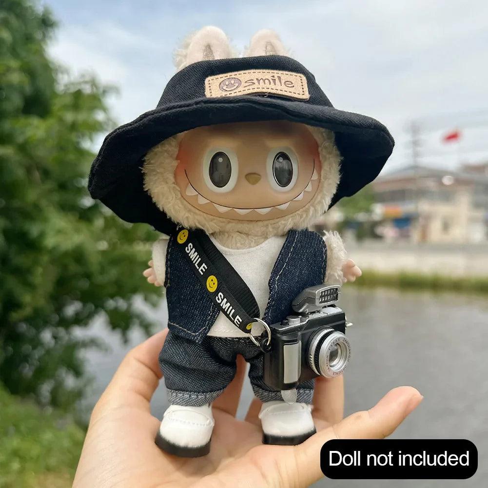 17cm Cute Mini Clothes Plush Hoodie Dolls Jumpsuit Clothing Fans Overalls No Doll Accessories for Korea Kpop Exo Labubu Idol - petguardiansupplies