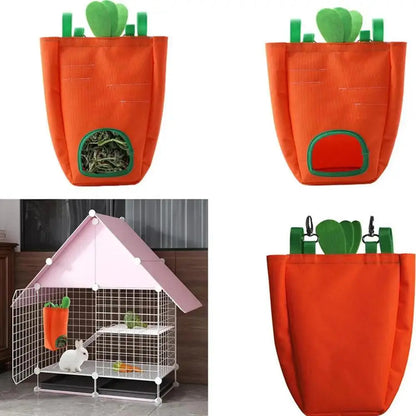 Chinchilla Hay Feeder For Guinea Pigs Bunny Hay Feeding Bag Small Animal Feeder Rabbit Food Dispensers Bag Rack Cage Accessories - petguardiansupplies