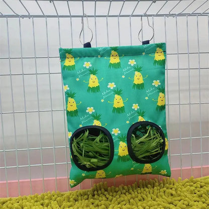 Hanging 2/3 Holes Hay Bag for Bunny Guinea Pigs Small Animal Feeder Rabbit Food Dispensers Bag Cage Accessories Pet Feeding Bag - petguardiansupplies